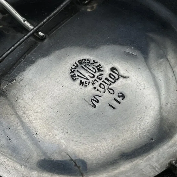 Vintage Sterling Taxco Mexico Miguel Garcia Martinez VJC Swirl Pendant Brooch - Picture 6 of 7